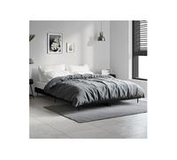 Bedframe bewerkt hout zwart 135x190 cm832286
