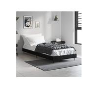 vidaXL Cadre de lit noir 75x190 cm bois d'ingénierie