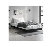 vidaXL Cadre de lit noir 90x200 cm bois d'ingénierie 832270