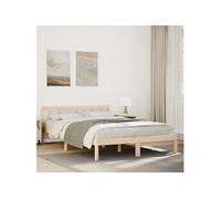 Cadre de lit extra long sans matelas 140x210 cm bois massif pin, lit, meuble de chambre à coucher, lit en bois, lit double