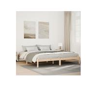 vidaXL Cadre de lit extra long sans matelas 200x210 cm bois massif pin Marron