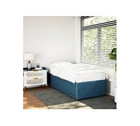 vidaXL Cadre de lit simple Plateforme velours rembourré Bleu 90x190 cm