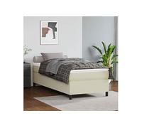 vidaXL Bedframe kunstleer crÃmekleurig 100x200 cm3121031 Blanc G
