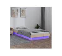 vidaXL Cadre de lit à LED 100x200 cm Bois massif 819962