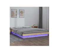 Bedframe LED massief hout 120x200 cm819967