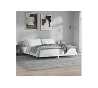 Cadre de Lit, Lit Double avec Sommier à Lattes, Lit Adulte, Meuble de Chambre à Coucher Intérieur, Blanc 140x200 cm Bois d'Ingénierie