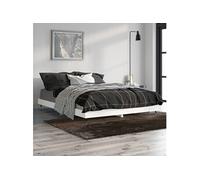 vidaXL Cadre de lit sans matelas blanc 140x190 cm bois d'ingénierie