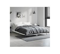 vidaXL Cadre de Lit sans Matelas, Lit Double avec Sommier à Lattes, Lit Adulte, Meuble de Chambre à Coucher, Blanc 140x190 cm Bois d'Ingénierie