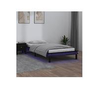 Vidaxl Cadre De Lit À Led Noir 75x190 Cm Petit Simple Bois Massif Marron