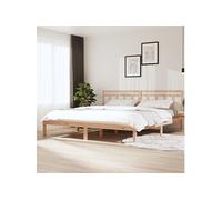Vidaxl Cadre De Lit Bois De Pin Massif 200x200 Cm Marron