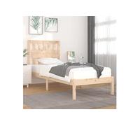 vidaXL Cadre de lit Bois de pin massif 90x190 cm Simple Marron