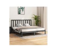 Bedframe massief grenenhout grijs 200x200 cm3105182