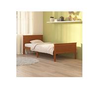 vidaXL Cadre de lit Marron miel Bois de pin massif 90x200 cm