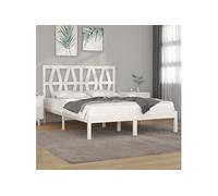 Vidaxl Cadre De Lit Blanc Bois De Pin Massif 120x200 Cm Blanc