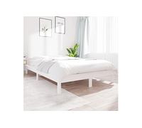 vidaXL Bedframe massief grenenhout wit 120x200 cm820537 Blanc G