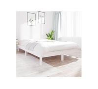 Vidaxl Cadre De Lit Blanc 140x200 Cm Bois De Pin Massif Blanc