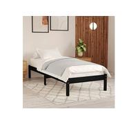 Bedframe massief grenenhout zwart 100x200 cm810011