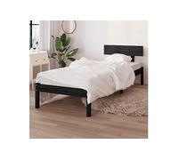 Bedframe massief grenenhout zwart 100x200 cm810141