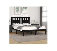 Bedframe massief grenenhout zwart 140x190 cm3103917