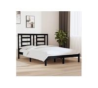 Bedframe massief grenenhout zwart 140x190 cm3104332