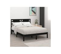 Bedframe massief grenenhout zwart 200x200 cm3104242