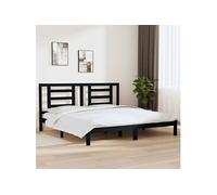 Bedframe massief grenenhout zwart 200x200 cm3104372