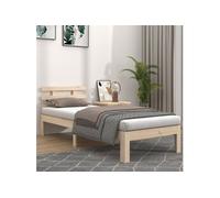 vidaXL Cadre de lit Bois massif 100x200 cm Marron