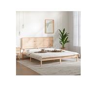 Cadre de Lit Bois Massif 150x200 cm Double Adulte Sommier à Lattes vidaXL