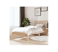 vidaXL Bedframe massief hout 75x190 cm3100549 Marron G