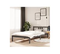 vidaXL Cadre de lit sans matelas gris bois massif 100x200 cm 814876
