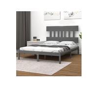 Cadre de Lit Bois Massif 160x200 cm Double Adulte Sommier à Lattes vidaXL