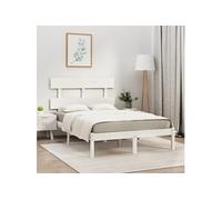 Cadre de Lit Blanc Bois Massif 200x200 cm Sommier Double Adulte Chambre vidaXL