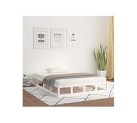 Bedframe massief hout wit 120x200 cm820792