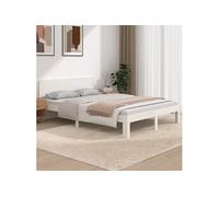 Bedframe massief hout wit 150x200 cm810501