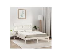Bedframe massief hout wit 200x200 cm3104694