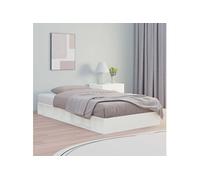 vidaXL Cadre de lit simple 820702 Bois massif Blanc 90x190 cm