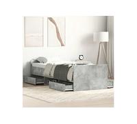 Bedframe met hoofd- en voeteneinde betongrijs 75x190 cm3203820