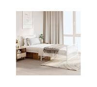Bedframe met hoofd- en voeteneinde metaal wit 107x203 cm350945