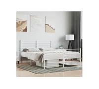 Bedframe met hoofd- en voeteneinde metaal wit 120 x 190 cm352383
