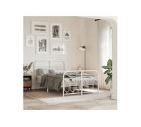 Bedframe met hoofd- en voeteneinde metaal wit 120x200 cm377182