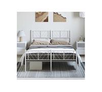 Bedframe met hoofd- en voeteneinde metaal wit 135x190 cm372245