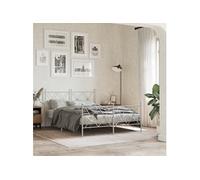 Bedframe met hoofd- en voeteneinde metaal wit 137x190 cm376568