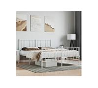 vidaXL Cadre de lit métal avec tête de lit-pied de lit blanc 140x200cm 352548