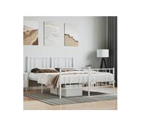 vidaXL Bedframe met hoofd- en voeteneinde metaal wit 160x200 cm352550 Blanc G