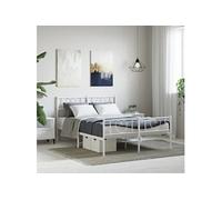 Vidaxl Cadre De Lit Métal Avec Tête De Lit/Pied De Lit Blanc 160x200cm Blanc