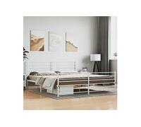 Cadre de Lit Métal avec Tête de Lit Pied de Lit Simple Noir 90x190 cm vidaXL