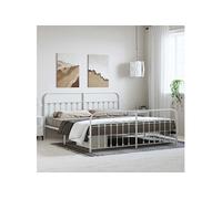 Bedframe met hoofd- en voeteneinde metaal wit 183x213 cm352650
