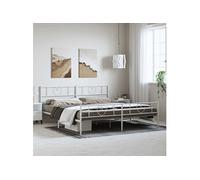 Bedframe met hoofd- en voeteneinde metaal wit 183x213 cm355535