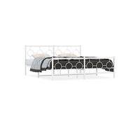 Bedframe met hoofd- en voeteneinde metaal wit 183x213 cm376298