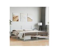 Bedframe met hoofd- en voeteneinde metaal wit 200x200 cm352393